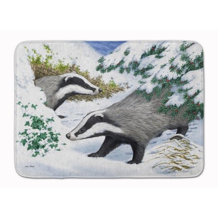 Carolines Treasures Badgers in the snow Machine Washable Memory Foam Mat ASA2182RUG